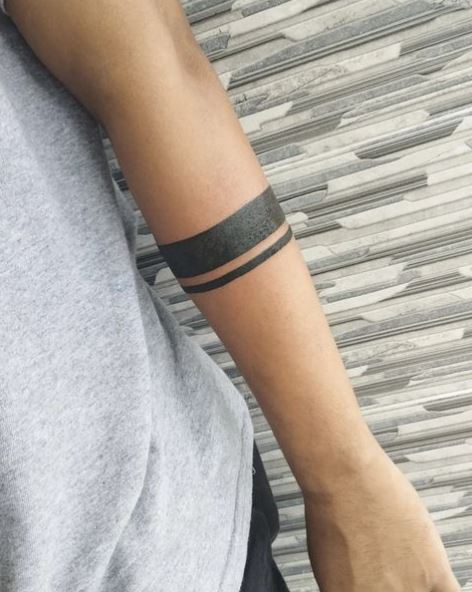 Fat and Thin Armband Tattoo