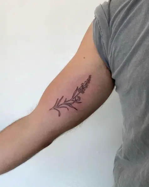 Fineline Lavender Tattoo Piece