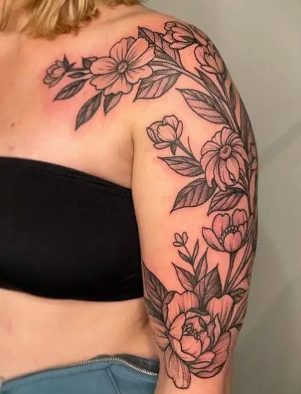 Florals Vine Arm Tattoo