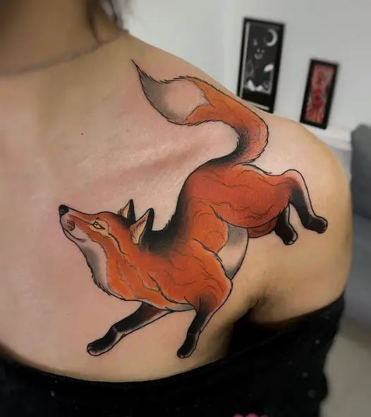 Fox on a Hunt Tattoo Piece