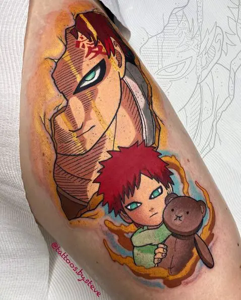 Gaara and His Sand Coffin Tattoo