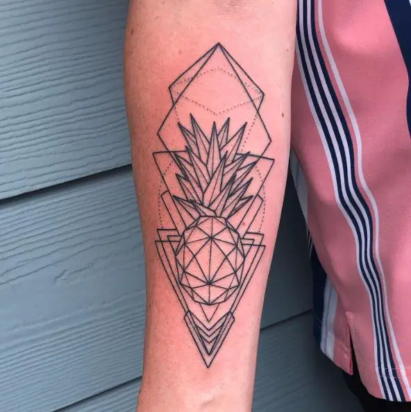 Geometrical Pineapple Forearm Tattoo
