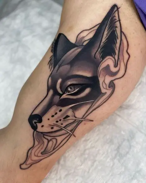 Grape Grey Fox Tattoo On Arms