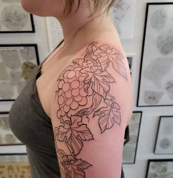 Grapevine Shoulder Tattoo Piece