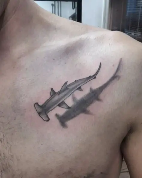 Hammerhead Shark Shadow Tattoo