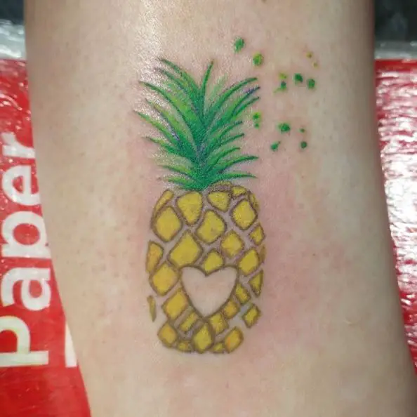 Heart Shape Sliced Pineapple Tattoo