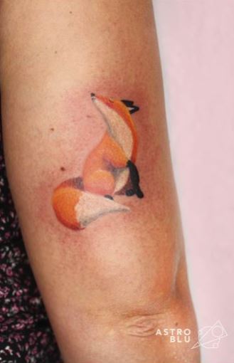 Howling Red Fox Tattoo on Arms