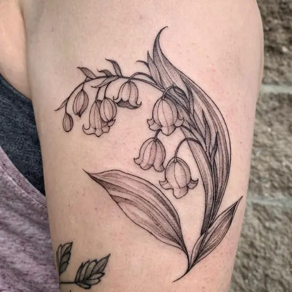 Large Piece Tattoo of Lily of the Valley