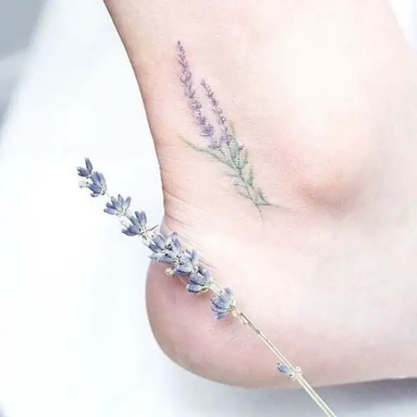 Lavender Ankle Tattoo Piece