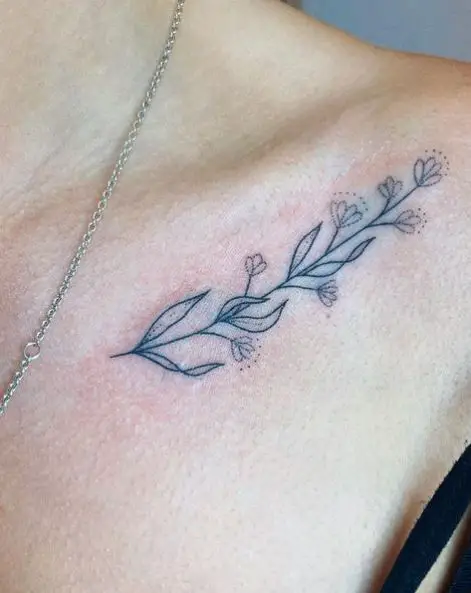Lavender Collar Bone Tattoo Piece