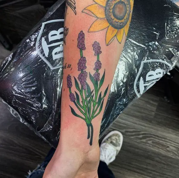 Lavender Floral Bunch Tattoo Piece