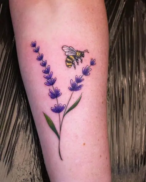 Lavender and Bee Tattoo Piece