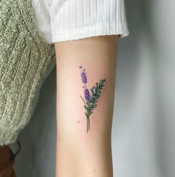 Lavender and Rosemary Tattoo Piece