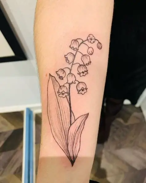 Lily of the Valley Fineline Tattoo Piece