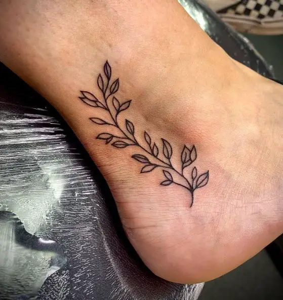 Little Ankle Vine Tattoo