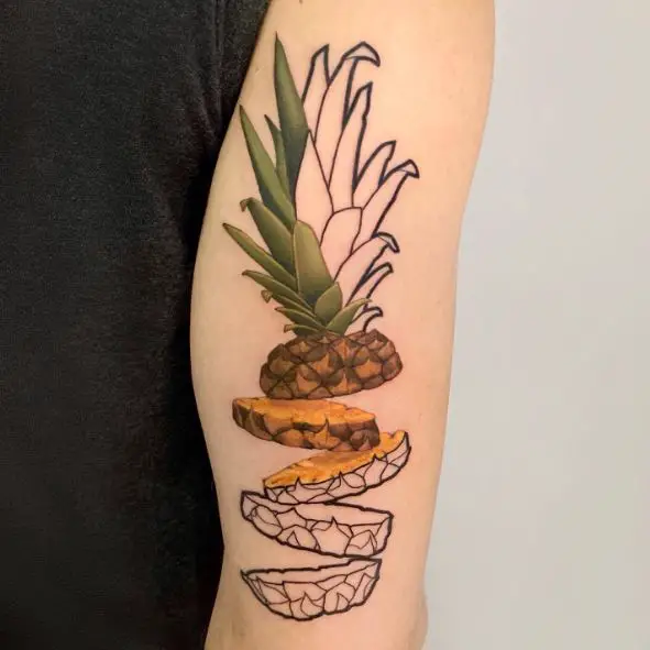 MexoMexo Style Pineapple Tattoo Design