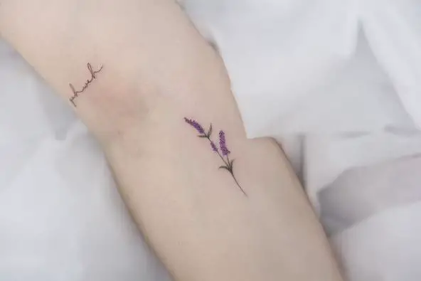 Mini Purple Lavender Tattoo
