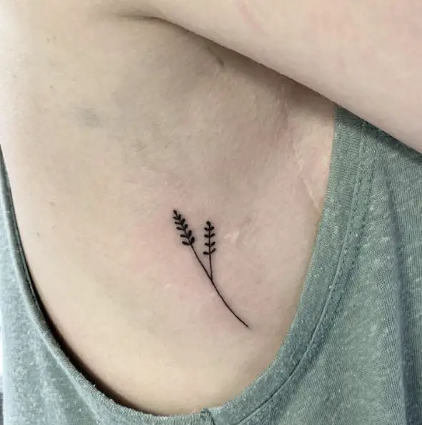 Mini Sprig of Lavender Tattoo