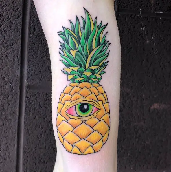 One Eye Pineapple Tattoo