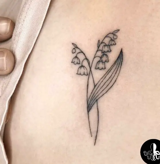 One Leaf Lily of the Valley Tattoo