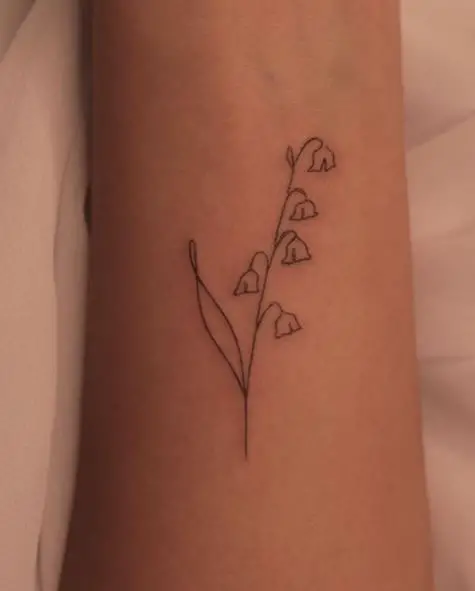 One Line Lily of the Valley Tattoo