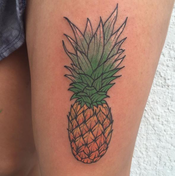 Orange Pineapple Fruit Tattoo