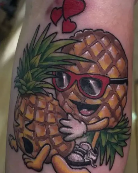 Pineapple Love Making Tattoo Design