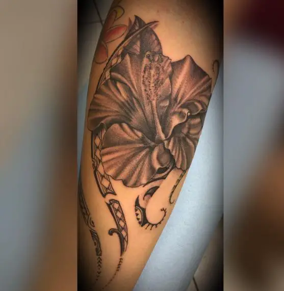Polynesian Style Hibiscus Tattoo Piece