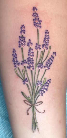 Purple Lavender Bouquet Tattoo Piece