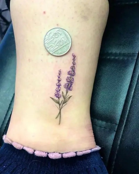 Purple Lavender Sprigs Tattoo