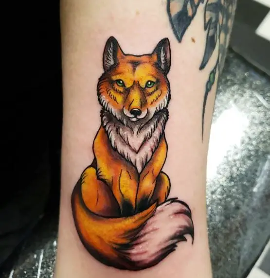 Red Fox Forearm Tattoo Piece