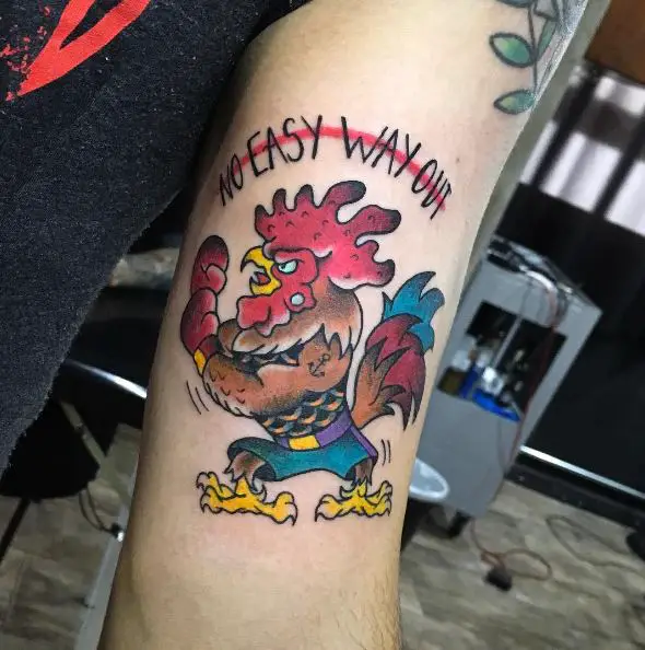 Rooster Boxer Tattoo Piece