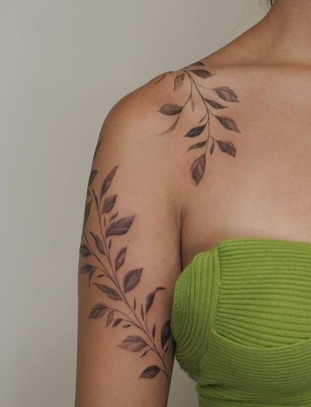 Shoulder Wrap Vine Tattoo