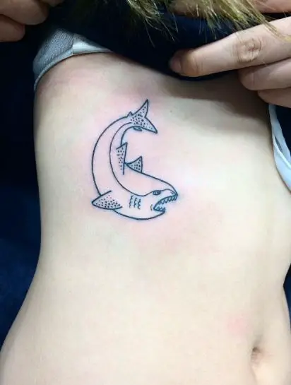 Simple Dotted Shark Tattoo