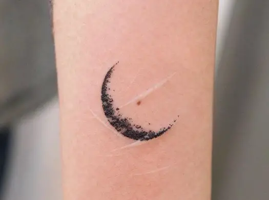 Simple Forearm Crescent Moon Tattoo