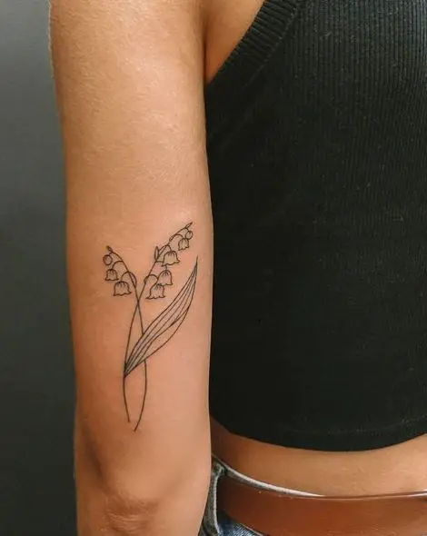 Simple Lily of the Valley Arm Tattoo
