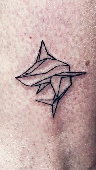 Simple Line Shark Tattoo