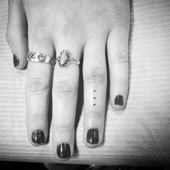 Simple Three Dots Finger Tattoo