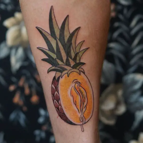 Sliced Juicy Pineapple Tattoo