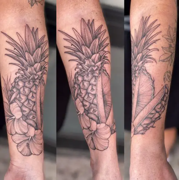 Sliced Pineapple Tattoo Design