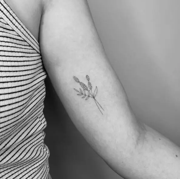 Small Lavender Sprig Tattoo
