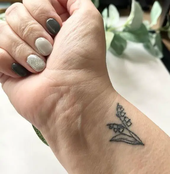 Small Lily of the Valley Wrist Tattoo