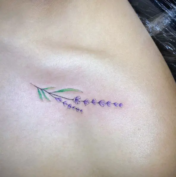 Small Size Purple Lavender Tattoo