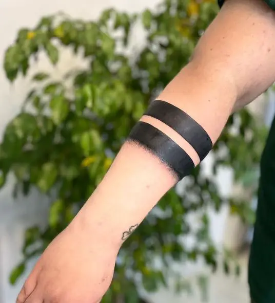 Solid Black Ink Armband Tattoo