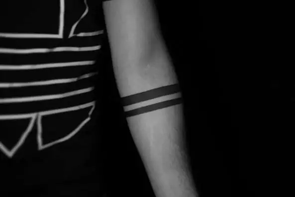 Solid Black Two Lines Tattoo
