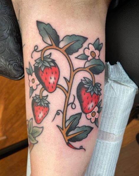Strawberry Vine Tattoo