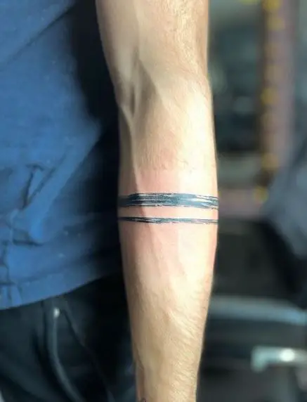 Stroke Style Two Lines Tattoo