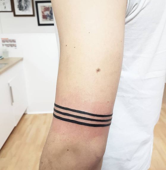 Three Bold Lines Arm Tattoo