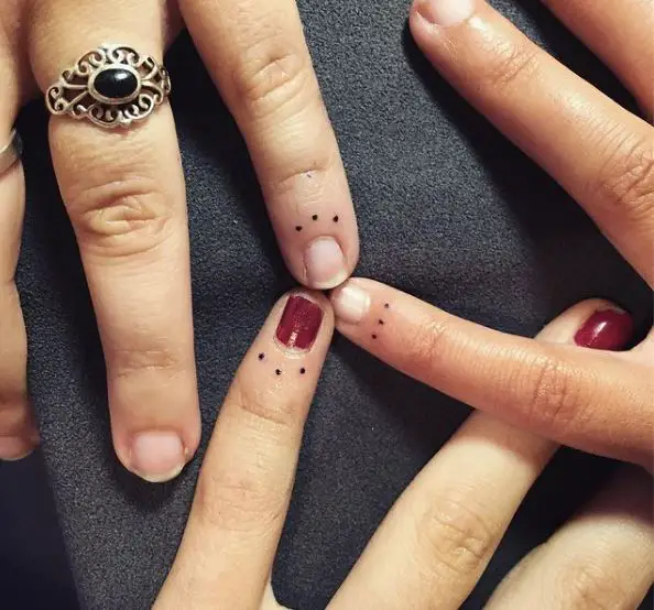 Three Dots Finger Tattoo for Three People