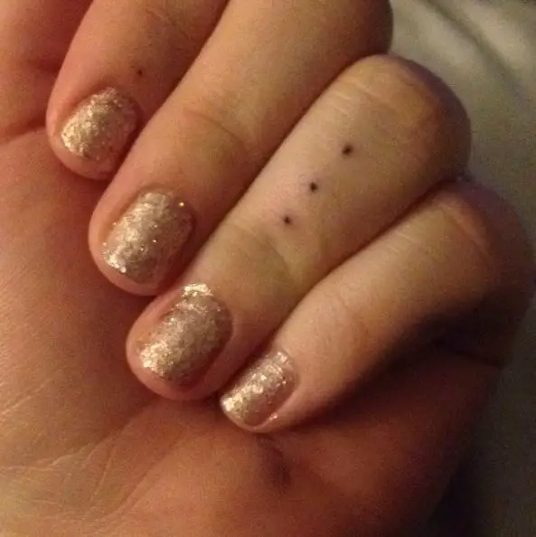 Three Dots Minimalistic Finger Tattoo